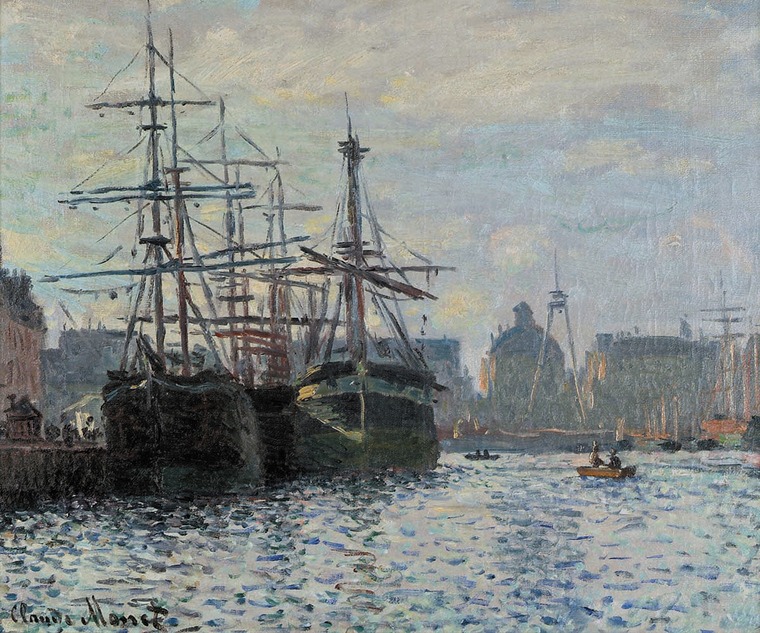 Claude Monet, Le Bassin du Commerce, Le Havre, 1874, huile sur toile © Musée des Beaux-Arts de Liège / La Boverie